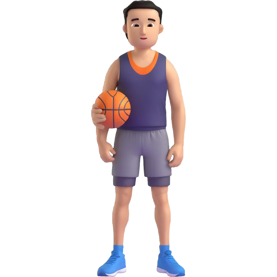 tall athlete standing in vest and shorts emoji