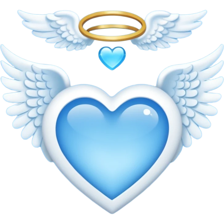 Blue sky blue heart with an angel wing emoji