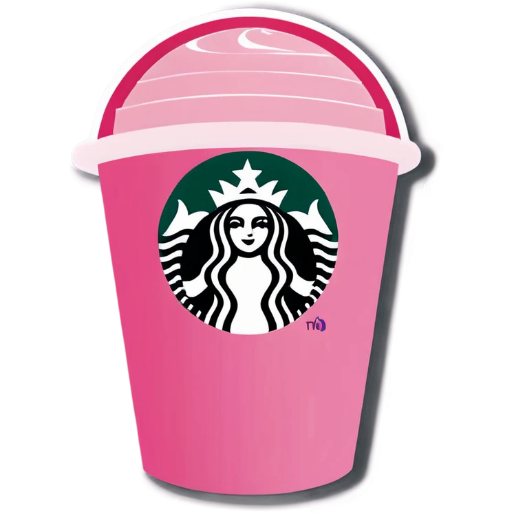 Pink Starbucks cup emoji