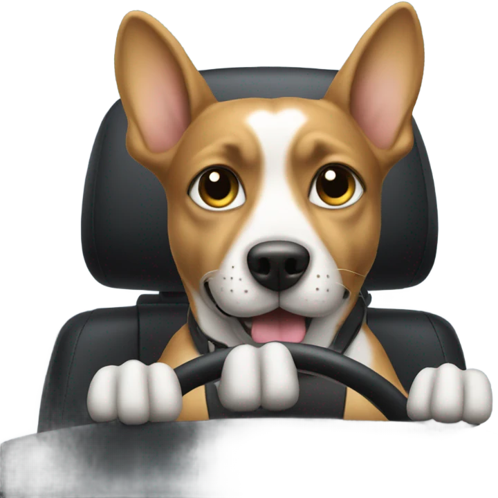 dog driving car emoji