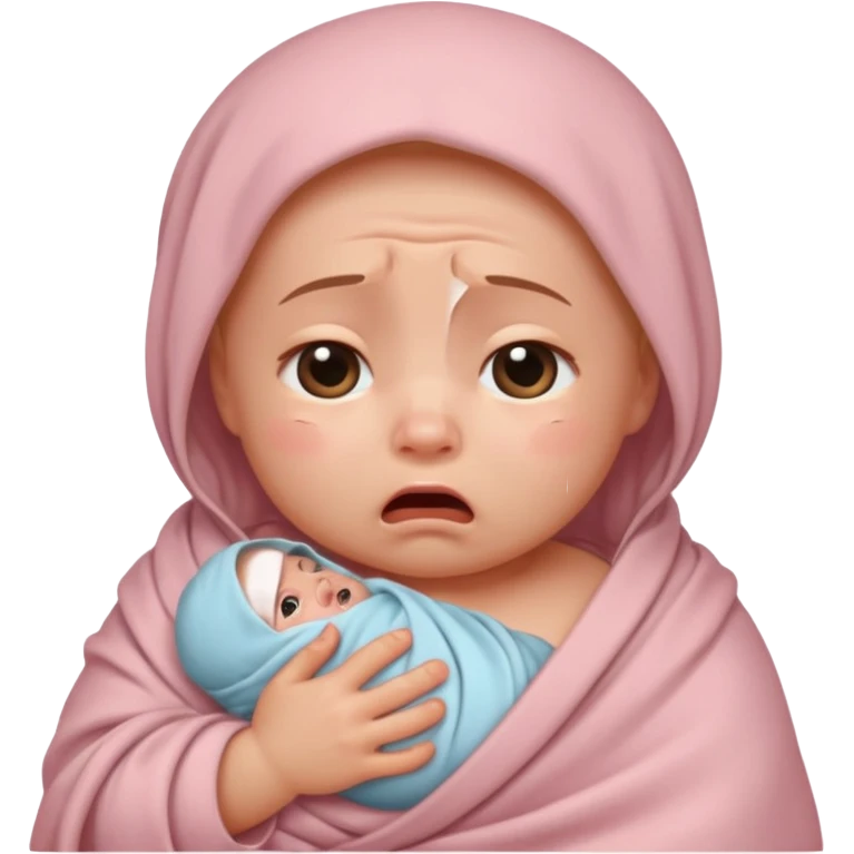 crying swaddled baby emoji