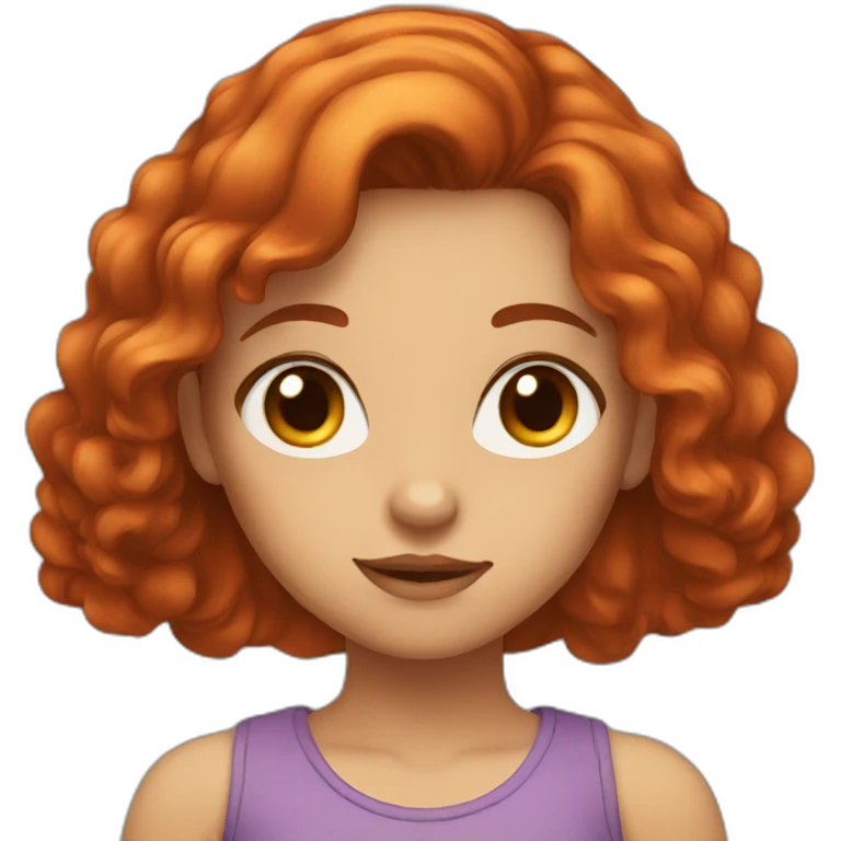 girl with Brown eyes and long red hair emoji