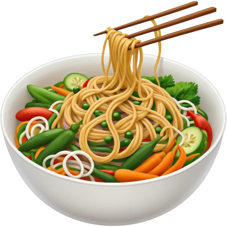 Japchae coréenne dans un bol emoji