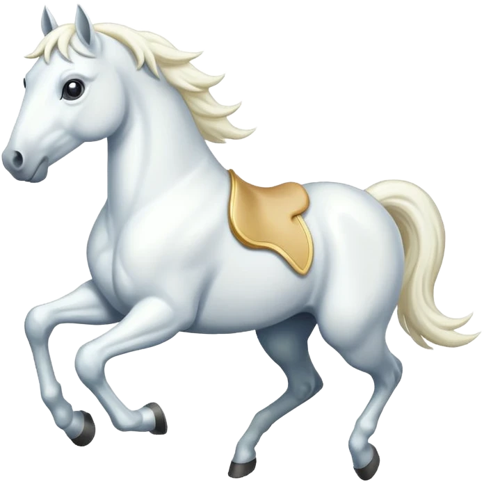 Creat a white horse running emoji