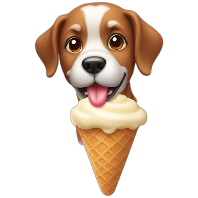 Dog eating ice cream emoji