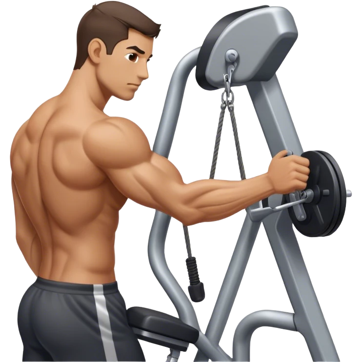 side-view man cable-machine tricep-pushdown emoji