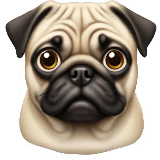 Realistic pug face emoji