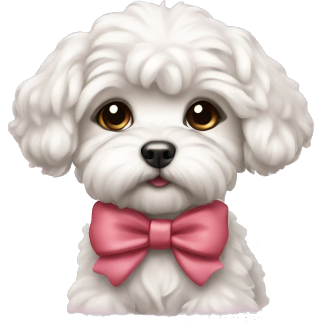 Schichon puppy with bow emoji
