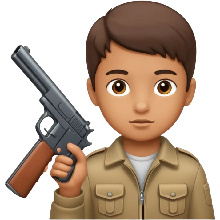 Kid with gun emoji