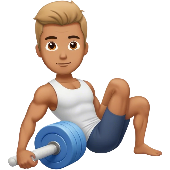 gym guy foam-rolling emoji