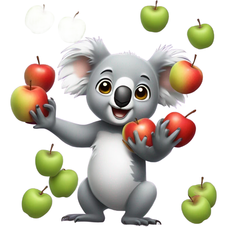 Koala juggling apples emoji