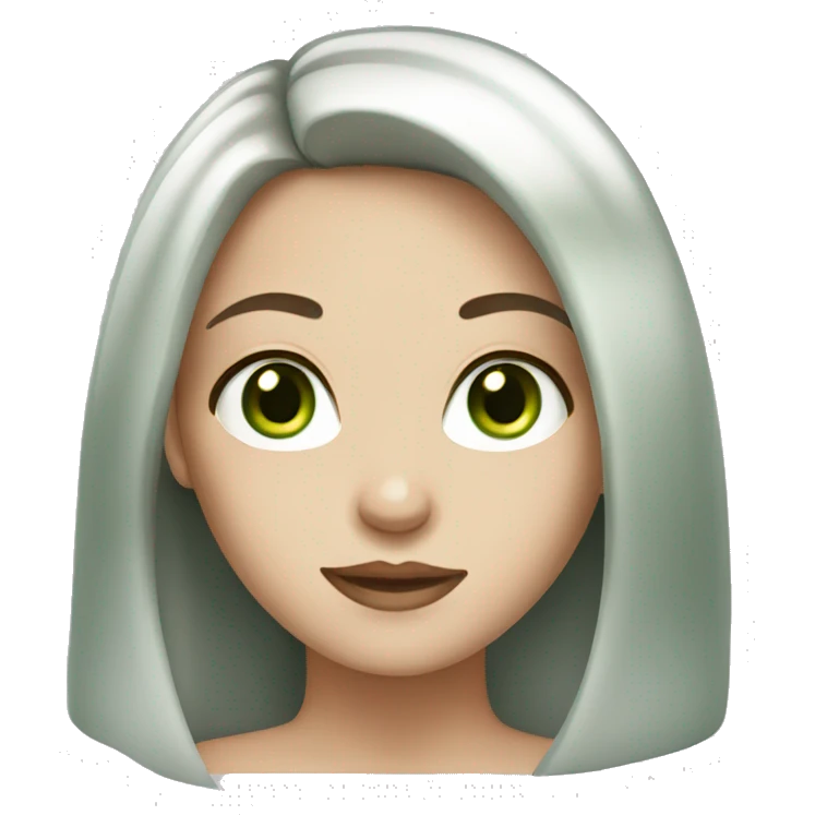 brunette girl with white skin and green eyes emoji