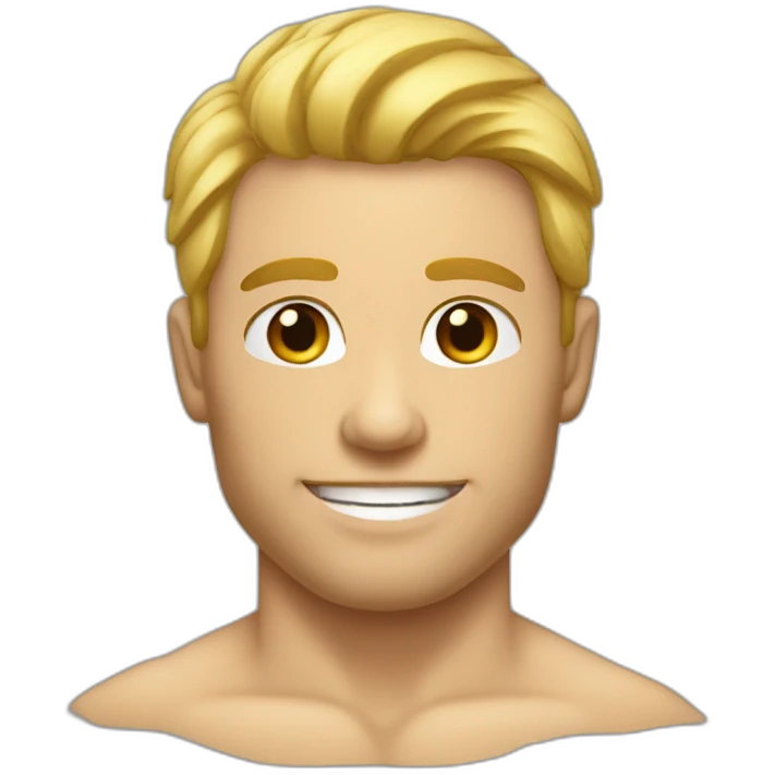 Homme musclée de face cheveux blond emoji