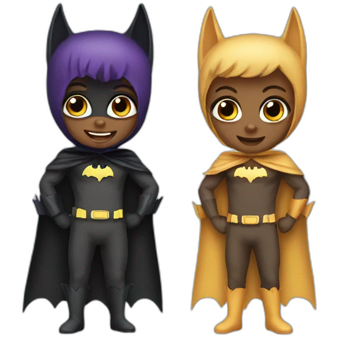 twins in bat costume emoji