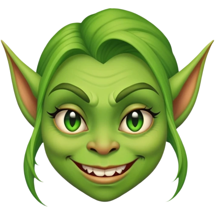 Pretty busty goblin girl wink emoji