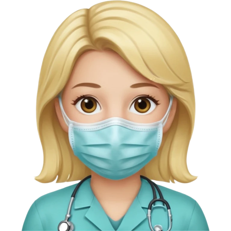 medica rubia con mascarilla y guantes emoji