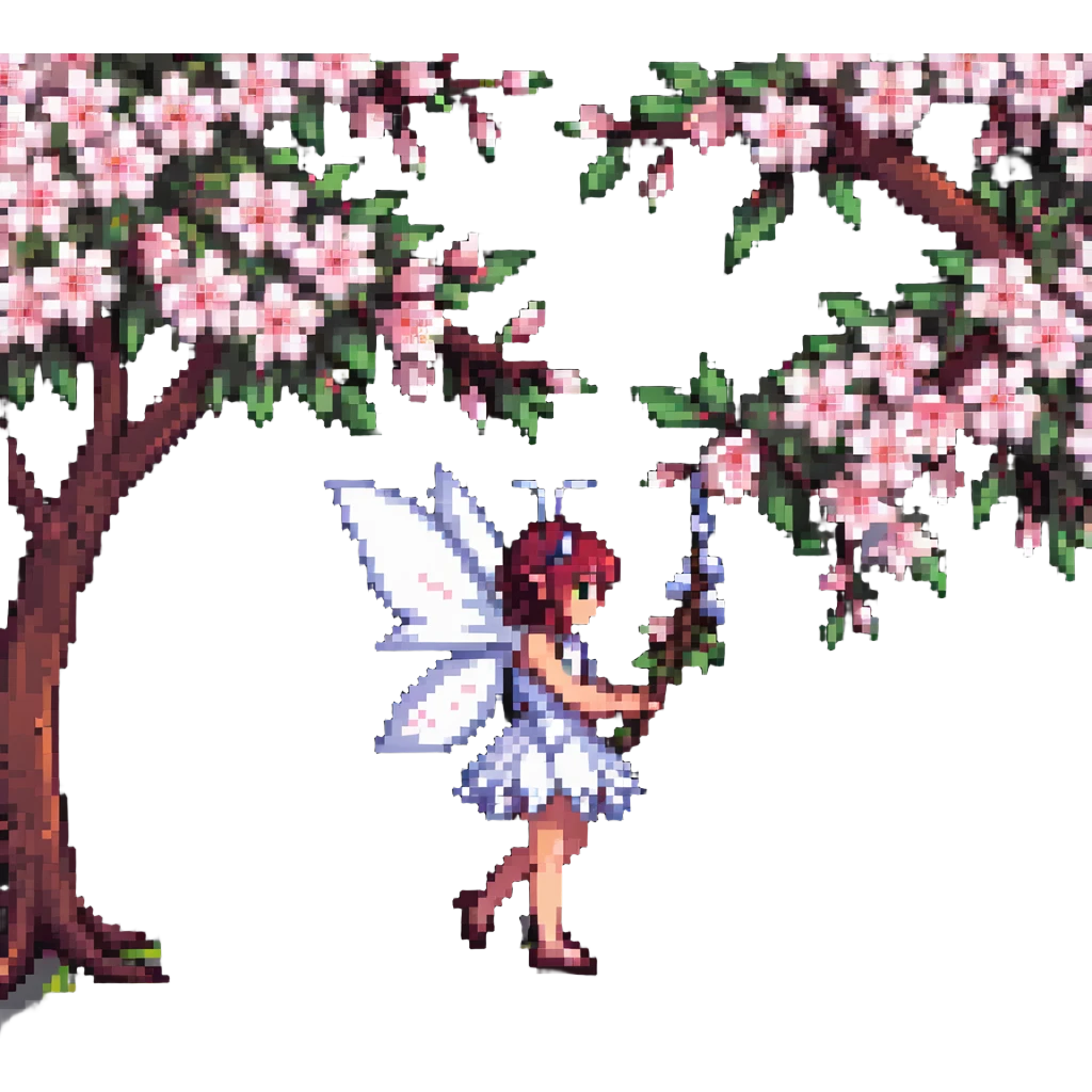 fairy and cherry blossom tree emoji