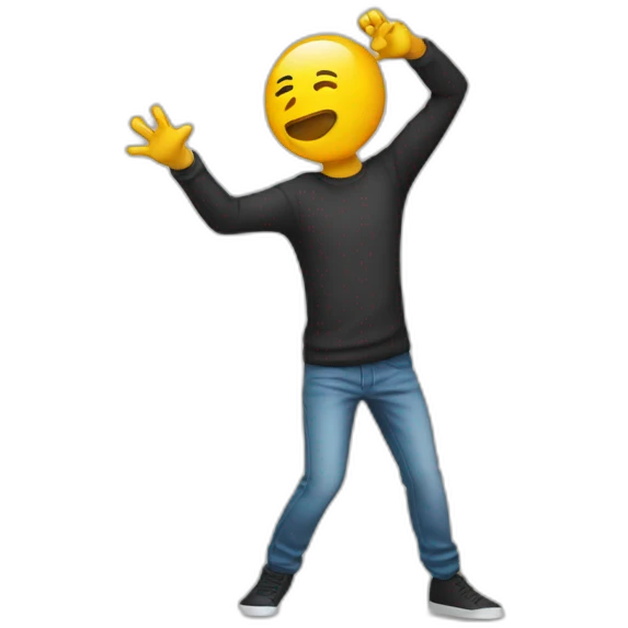 personne qui fait un dab emoji