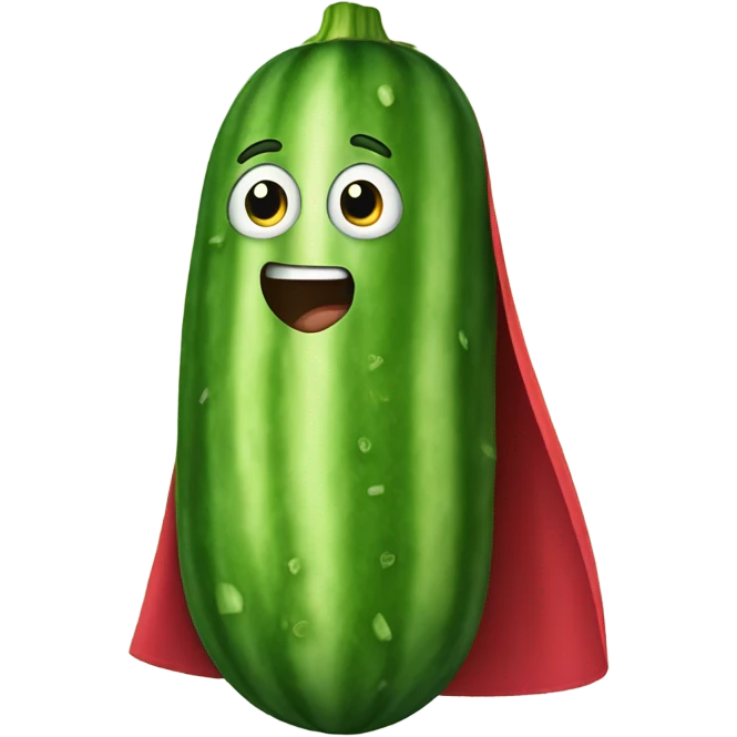 Cucumber with a cape emoji