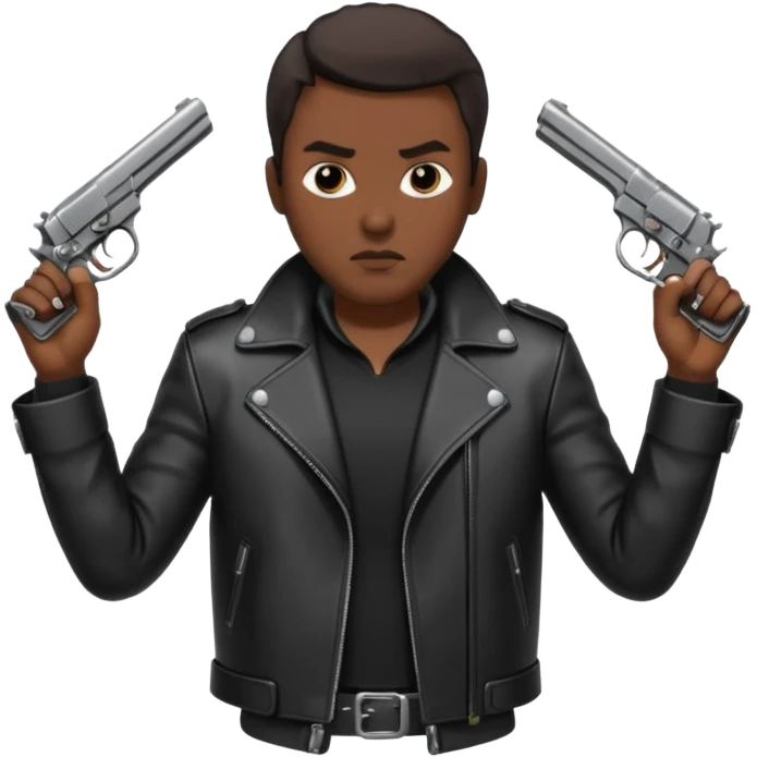 Un persona mala con pistolas emoji