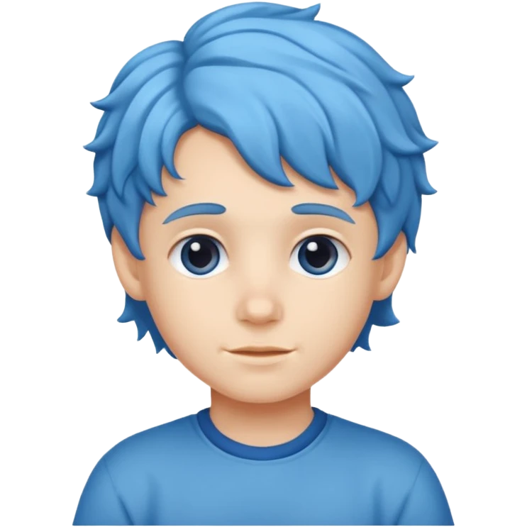 blue wavy haired kid  emoji