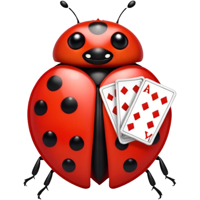 Ladybug with tarot cards emoji