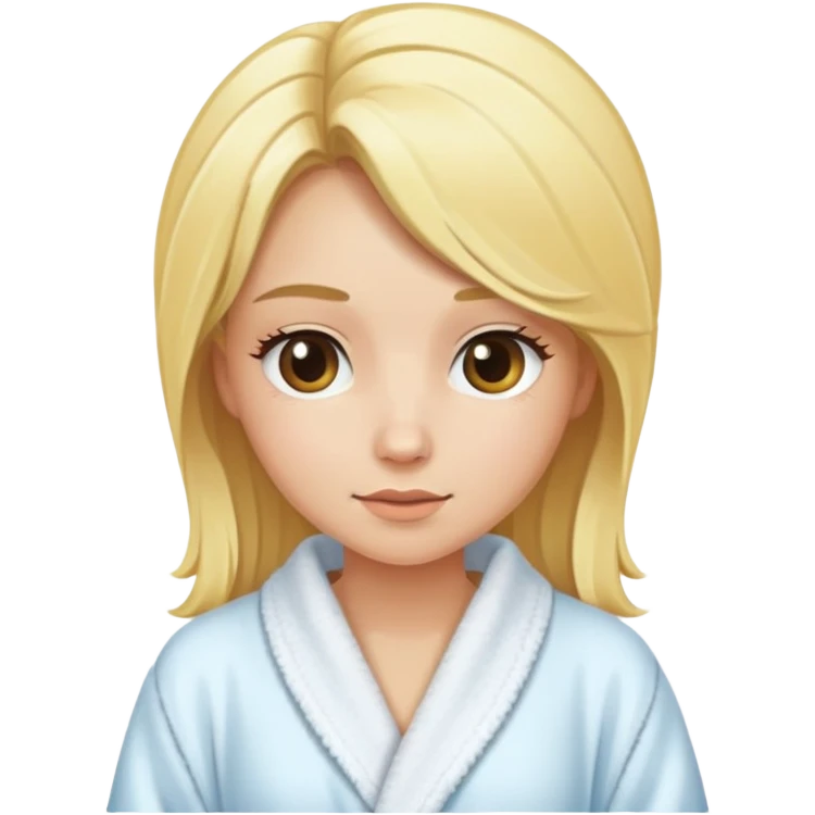 blonde girl in bath robe  emoji