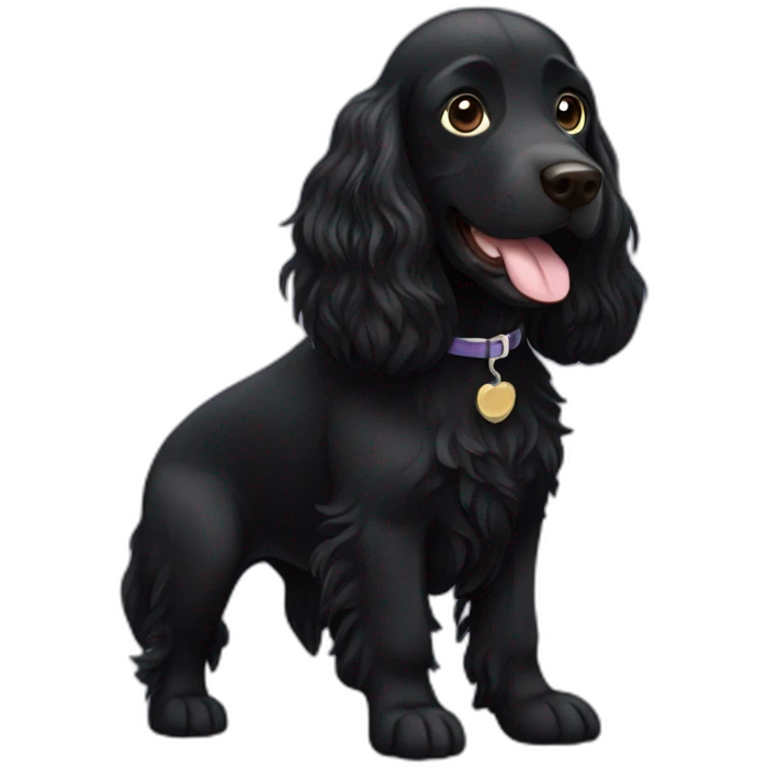 Black sprocker dog emoji