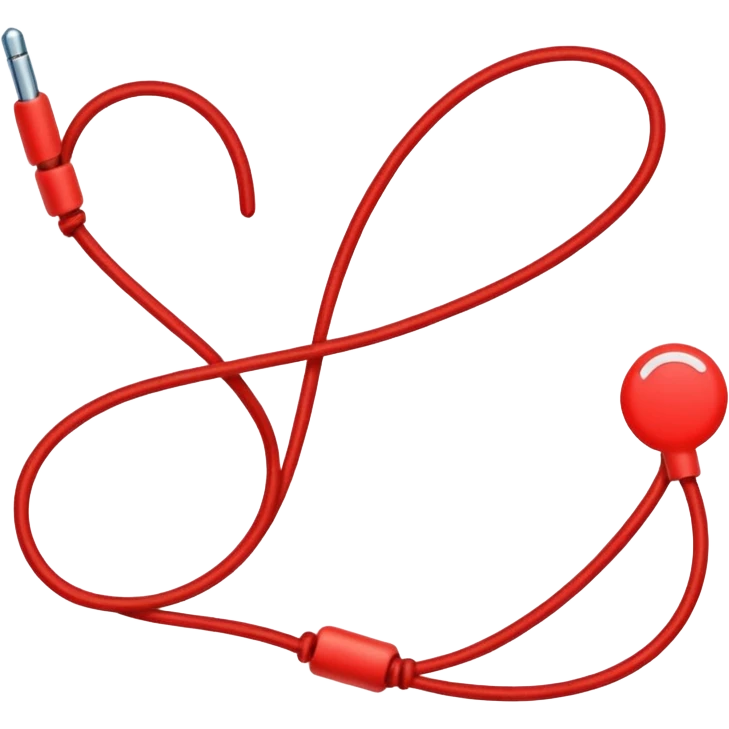 Create a long thin straight red string  emoji