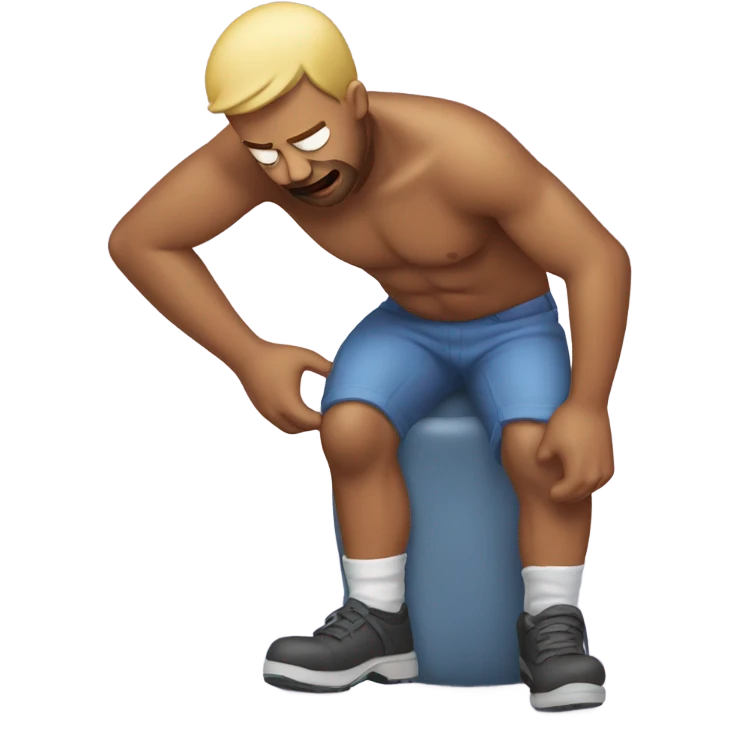 dad icing his back after being hurt emoji