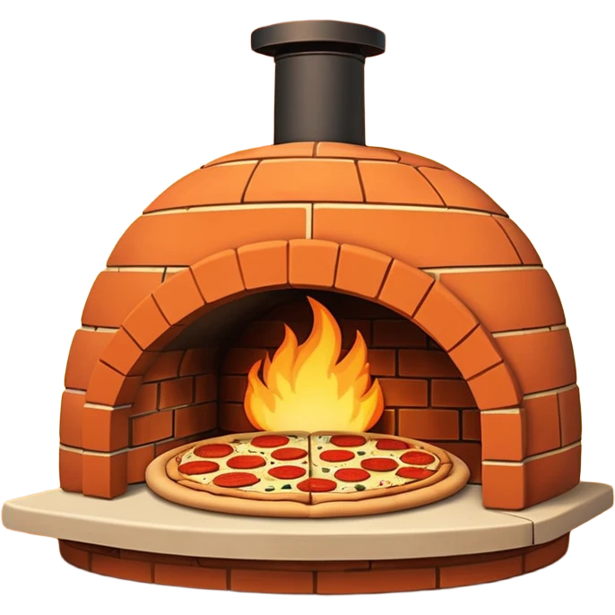 pizza oven with fire emoji