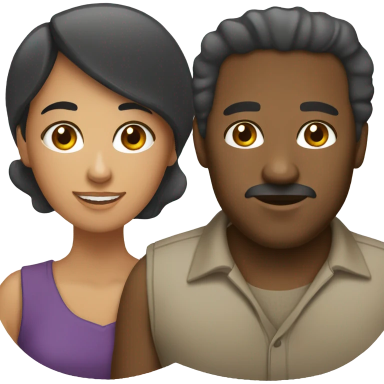 African American man and Hispanic women emoji