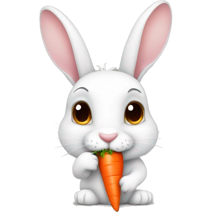 Bunny rabbit eating a carrot emoji