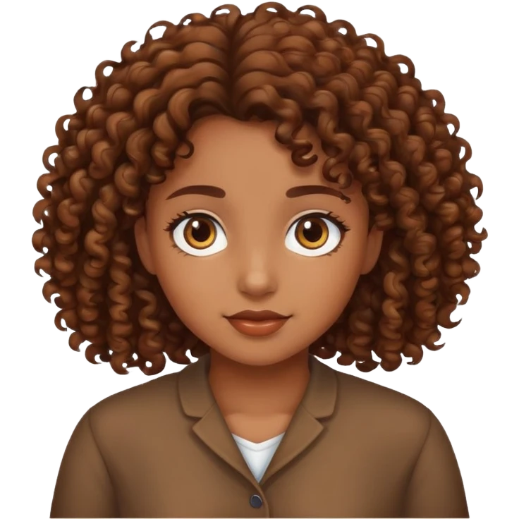 Girl  brown and hair curly brown emoji