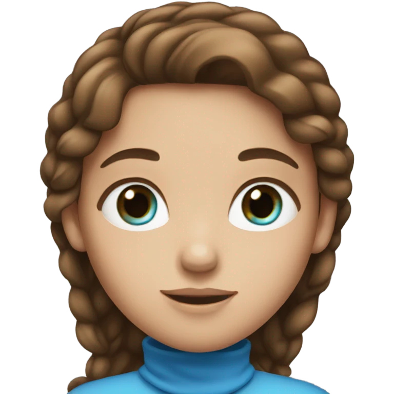 Girl with brown hair and blue eyes emoji