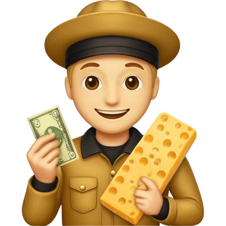robber emoji with money cheese emoji