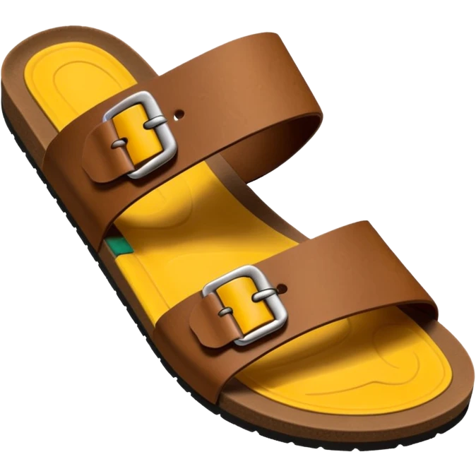 sandal sole with a single strap, minimal detail, emoji style, viewed from the bottom emoji
