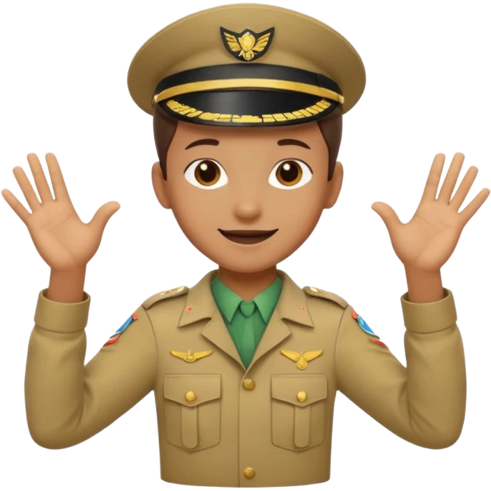 “Emoji-style person in a scout uniform making a balancing gesture with both hands emoji