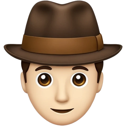 A fedora emoji in the style of Apple emojis, with a vintage and classic appearance. emoji
