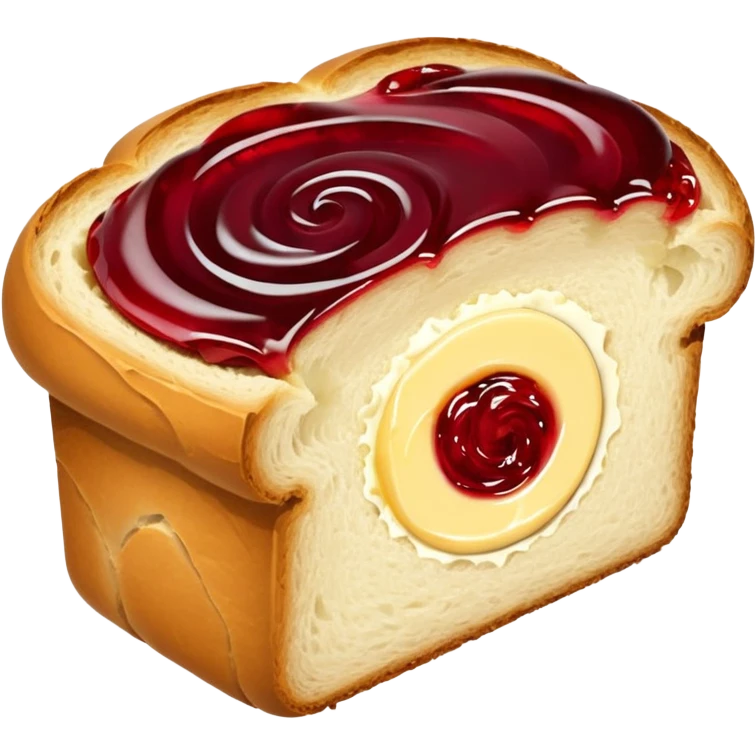 a loaf of bread with butter and jam emoji