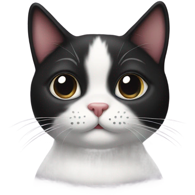 Black and white cat with a heart nose  emoji