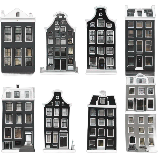 Black and white Amsterdam emoji