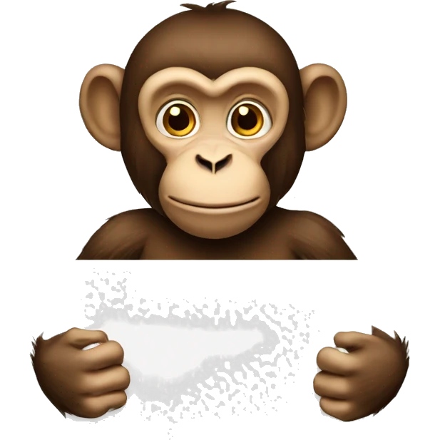 monkey holding a blank sign full view emoji