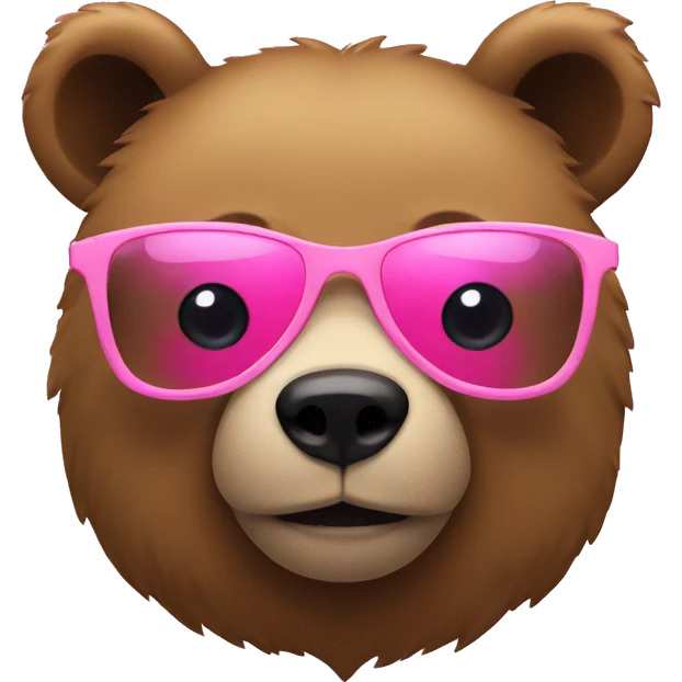 bear with pink glasses emoji
