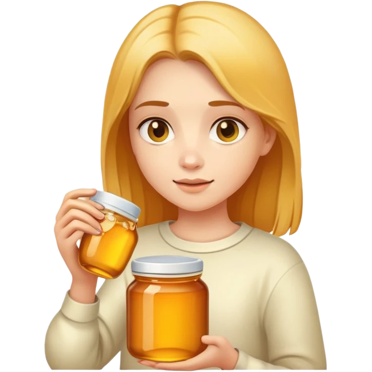 Girl with honey emoji
