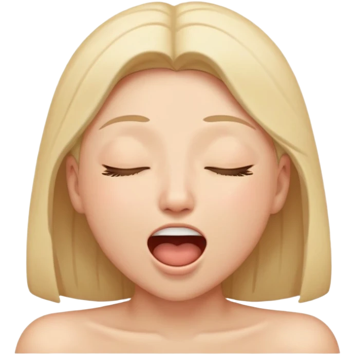 person with closed eyes and mouth open in blissful expression moaning with pleasure emoji