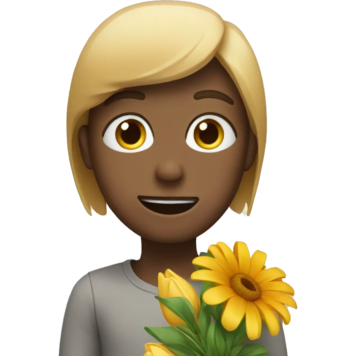 moved face, giving flowers  emoji