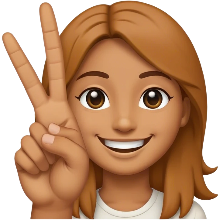 smile face with a peace hand sign emoji
