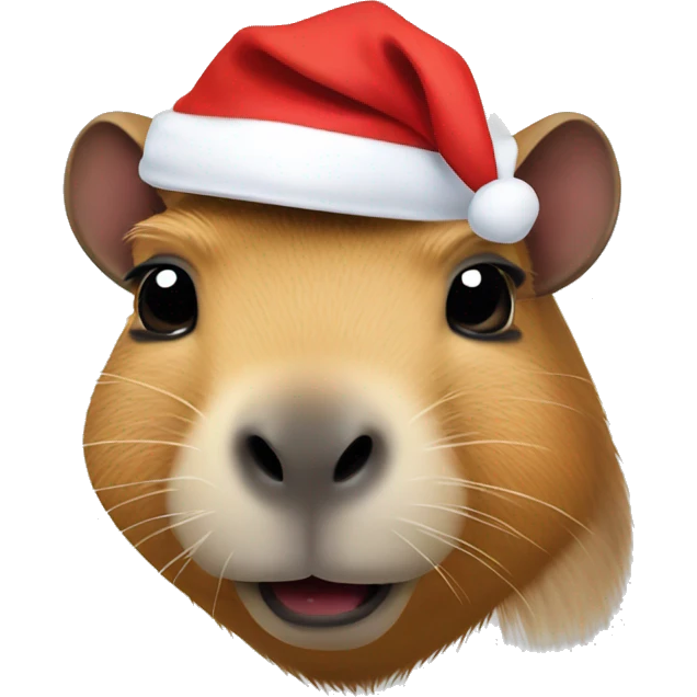 capybara with santa hat emoji