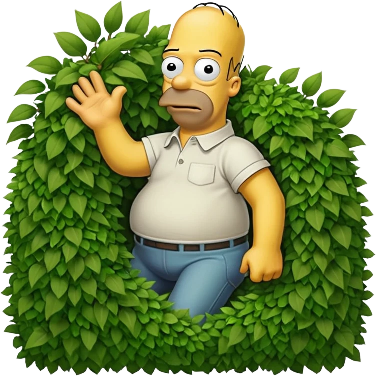 homer going into the hedge emoji